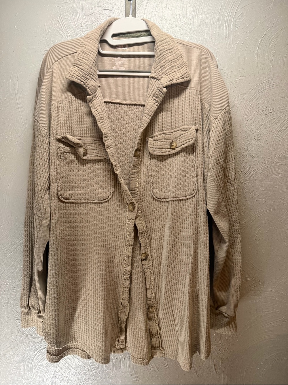 SO Beige Waffle Utility Jacket